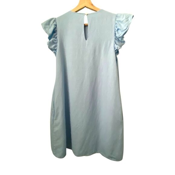 J.Marie Palmer Blue Dress with Floral Embroidery with Pockets in Size Small - Picture 5 of 11